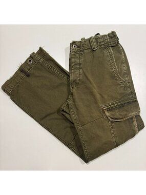 Vintage Y2K GAP Heavyweight Cargo Paratrooper Parachute Pants Army Green 33x34